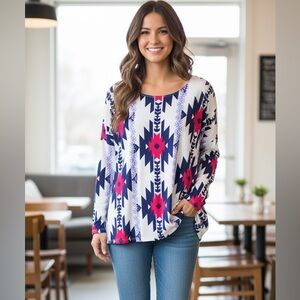 Aztec print boutique top
